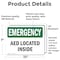 Signmission AED Located Inside, 10 in W x Rectangle, Vinyl Decal OS-2PACK-EM-D-710-L-10288 - alternate 5